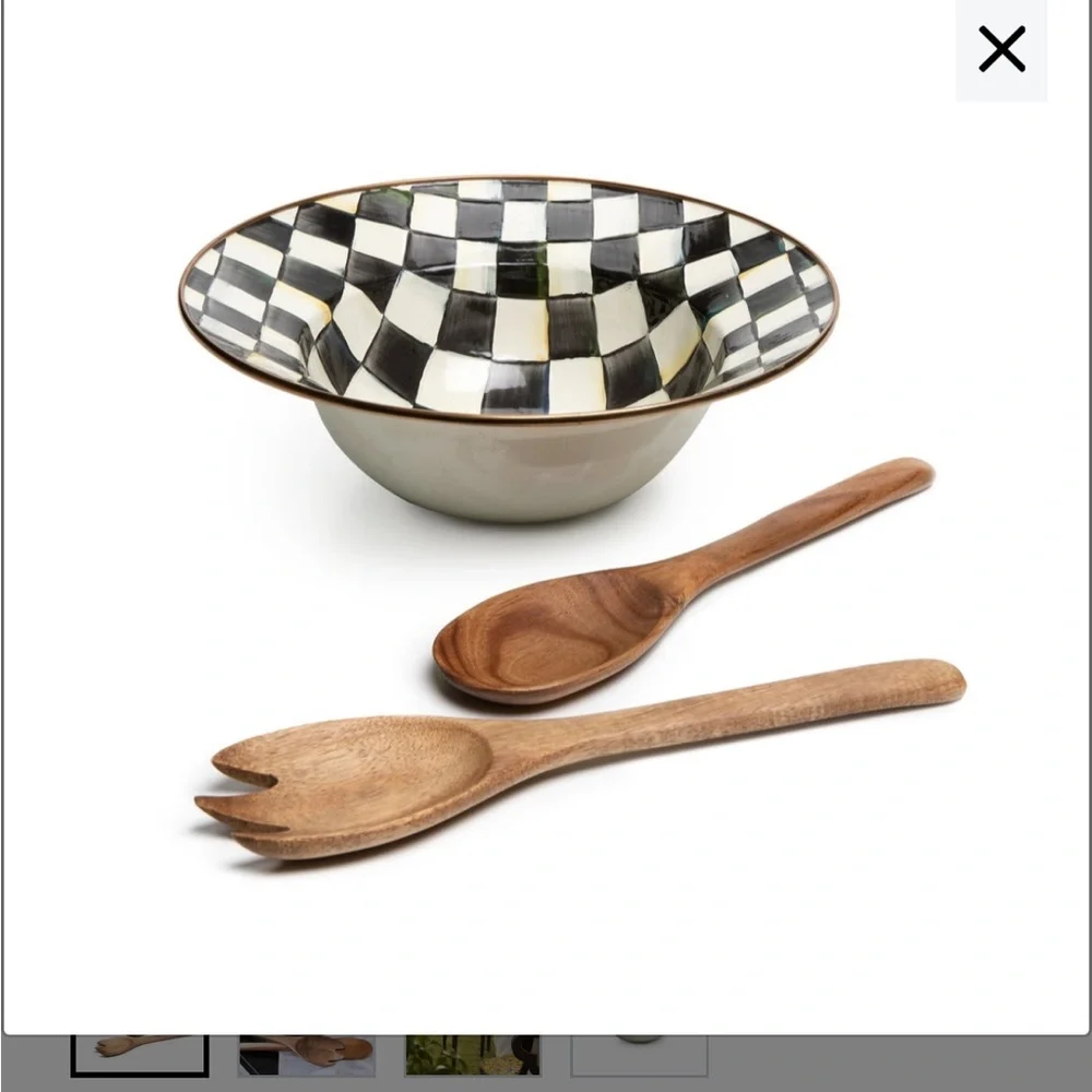 MacKenzie-Childs Black and White Checkered Ceramic Charger